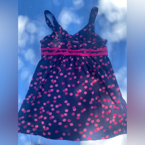 GapKids Navy Blue and Pink Polka Dot Blouse - Picture 2 of 3